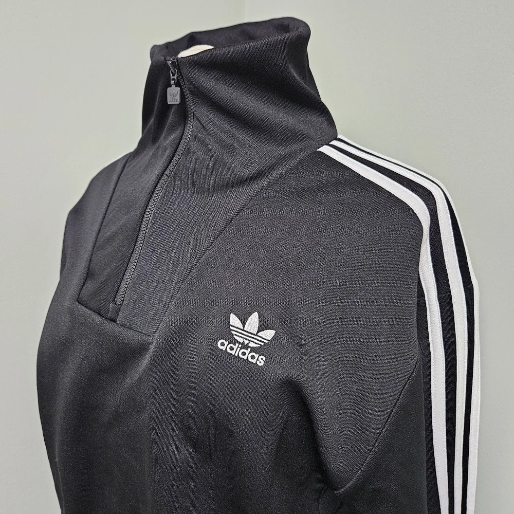 Adidas Adicolor Funnel Neck Pullover Black 1/4 Zip Track Jacket Small NWT